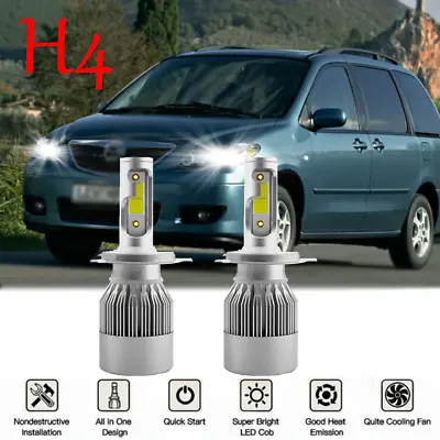 For Mazda MPV 1996-2006 2X 9003 H4 LED Headlight Bulbs High/Low Beam 6000K White • $13.77