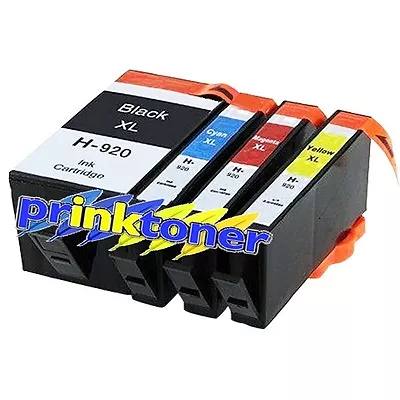 SET OF 920XL 4 INK CARTRIDGES COMPATIBLE FOR HP Officejet 6000 6500 7000 7500 • £18.91