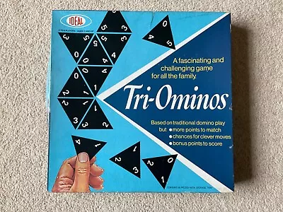 Tri-ominos Vintage Dominoes Board Game - Ideal  1968 - (Triominos) - Complete • £2.99