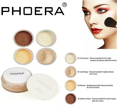 PHOERA No Filter Setting Loose Powder Bare Face Translucent Foundation Makeup • £3.85