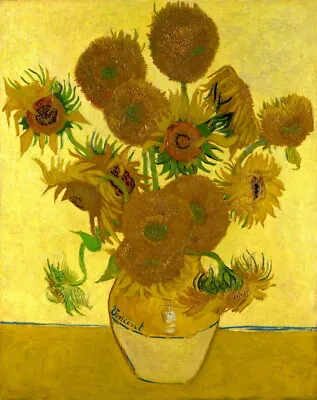 $10.99 • Buy Vase With Sunflowers By Van Gogh Oil Painting Giclee Printed On Canvas P1827