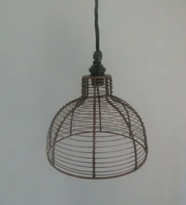 Wire Lampshade Industrial Rustic Vintage Retro Old Ceiling Pendant Light Shade • £17.99