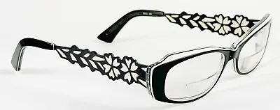 VTG 52-11-135 Jean Lafont France Floral Eyeglasses Frames Black White  • $70