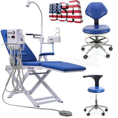 Dental Portable Mobile Folding Chair Rechargeable LED Light Dentist Mobile Chair • $165.59