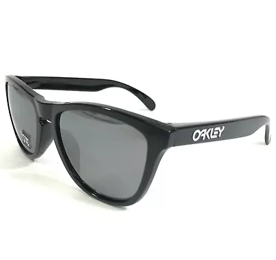 Oakley Sunglasses Frogskins OO9245-02 Shiny Black Gray Mirrored Lenses 54-17-138 • $169.99