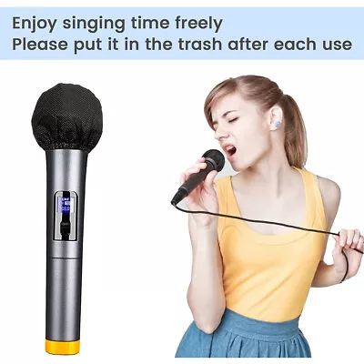 Pack Of 200PCS Disposable Microphone Cover Non-Woven Elastic Band Handheld Mic • $11.88