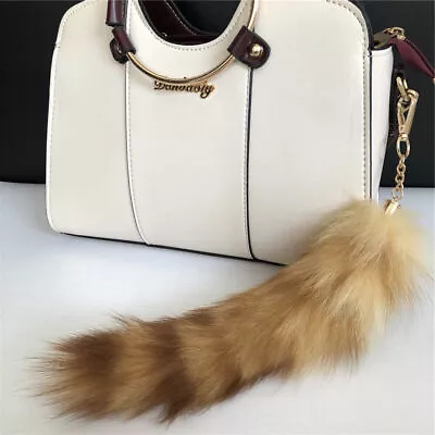 Real Fox Fur Tail Keychain Bag Charm Bag Accessories Pendant Cosplay Toys Gift • $5