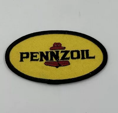 Vintage 1980's Pennzoil Oil Company Promo Marketing Yellow Logo Sew On Patch Vtg • $8.95