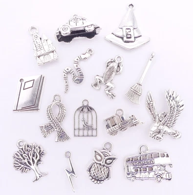 £4.50 • Buy 15 Mixed Harry Potter Silver Tone Jewellery Making Charms Wizard Witch Charms
