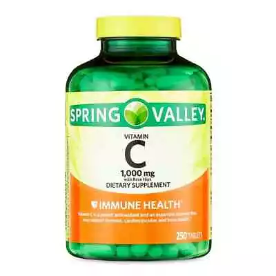 Spring Valley Vitamin C With Rose Hips Tablets Dietary Supplement 1000 Mg 250 Ct • $15.05