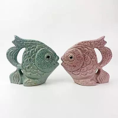 Shelf Pottery Stoneware Fish Set Fish Ornaments Fish Shakers • $31.82