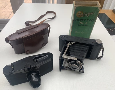 £24.95 • Buy Old Vintage Cameras Ensign Pocket E20 Folding Bellows & Purma Special JOB LOT