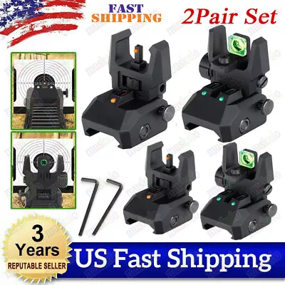 Picatinny Iron Sights Flip Up Front And Rear Sight Fiber Optics Sight 20MM Rails • $25.55