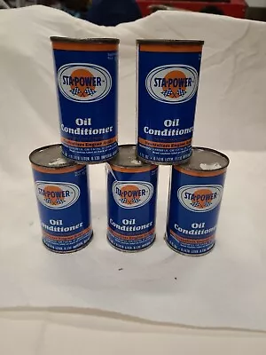 STA POWER TIN LITHO CANS 60's Era Oil Conditioner 5 Fl Oz Full (lot 5) Vintage • $5.99