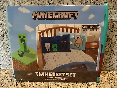 Minecraft Twin 3 Piece Sheet Set-Super Soft Microfiber-New • $21.99