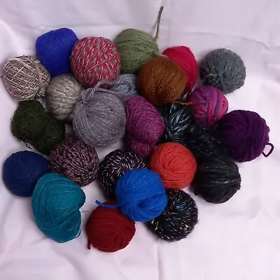 300g Bundle Mixed Yarn In DARK COLOURS Textured Plain Fancy Various Thickness • £3.50
