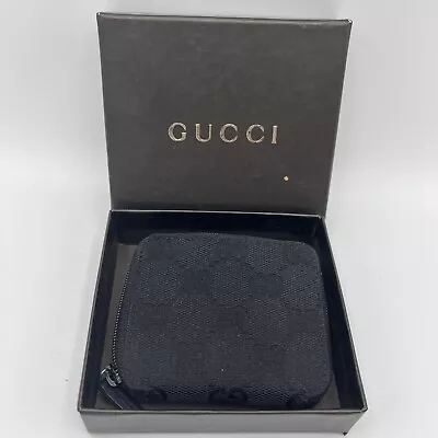 Auth Used GUCCI Coin Purse Leather Wallet Canvas Black Supreme Italy 2452B • $59.40