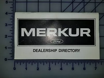 1988 Ford Merkur Dealership Directory Supplement Owners Manual • $13.49