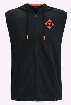 Under Armour Project Rock Terry Sleeveless Full-Zip Hoodie Men's Small 1377434 • $49.95
