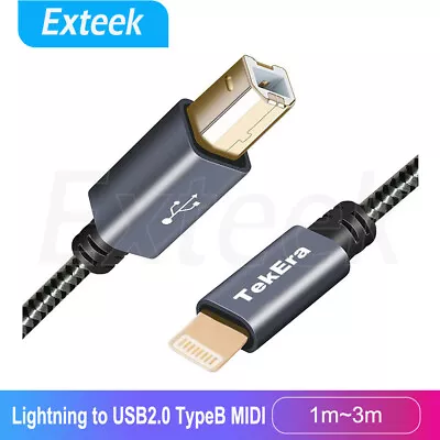 $13.95 • Buy 8Pin To Type-B MIDI Keyboard Converter USB 2.0 Cable For IPhone IPad Apple