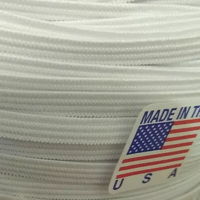 10yds 6mm 1/4  White Soft Elastic Cord Knitted Band Sewing Trim - Made In USA • $5.49
