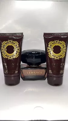 Versace Crystal Noir Women's Eau De Toilette Body Lotion Bath & Shower Gel Set • $24.99