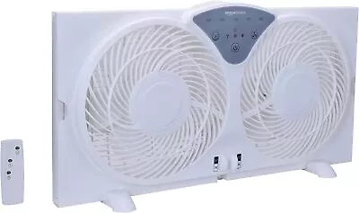 Digital Window Fan Twin 9 Inch Reversible Airflow Blades Remote Control White • $56.97