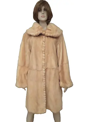 Oscar De La Renta 2012 Runway Mink Champagne Blond Fur Swing Coat Mint Sz XL XXL • $3989