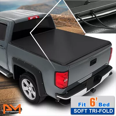 Vinyl Top Tri-Fold Tonneau Cover For 94-04 Chevy S10/GMC Sonoma 6' Fleetside Bed • $158.89