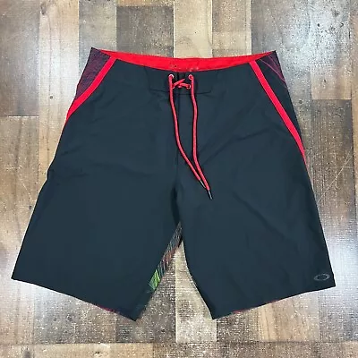 $18.74 • Buy Oakley Mens Trunks 36 Black Regular Fit Drawstring Waist Swim Board Shorts