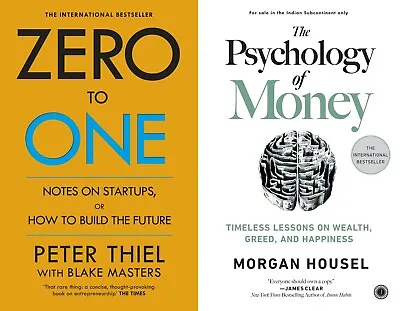 $37.89 • Buy Combo Set Of 2 Books (Zero To One By Peter Thiel+The Psychology Of Money)