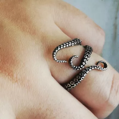 $2.22 • Buy Retro Gothic Octopus Kraken Tentacle Ring Finger Open Punk Sea Squid Jewelry SG