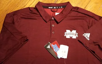 NWT New Men's 3XL Mississippi State Bulldogs Adidas Polo Shirt • $34