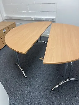 Semi Circular Office Large Meeting Table X 2  Folding . Circular When Together • £220