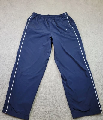 $25.99 • Buy Nike Track Pants Men’s Size Large Blue Nylon Fleece Lined Sweatpants Athletic