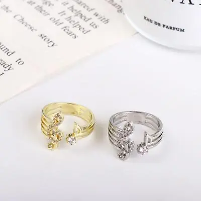 Style Rings Sweet Finger Buckle Music Note Rings Geometric Rings Women Jewelry • £3.06