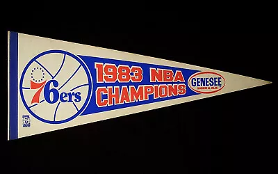 ⭐️ Vintage 1983 76ers NBA CHAMPIONS Pennant GENESEE BEER Basketball Sports #4 ⭐️ • $14