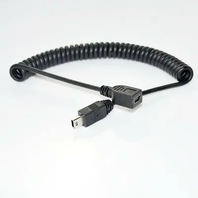 USB Mini 5Pin Male Jack To Female Coiled Extension Cable • £4.95