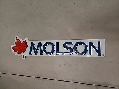 Molson Red Maple Leaf Canadian Beer Ale Metal Tin Tacker Bar Sign • $40