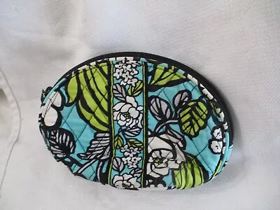 VERA BRADLEY  TRAVEL BAG Cosmetic Island Blooms Zip Case Aqua Green Floral • $8.77