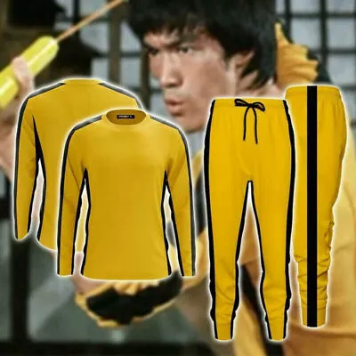 Death Game Surrounding Cos Bruce Lee Casual Sports Yellow T-shirt Top Trousers • $43.33