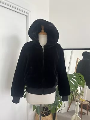 Decjuba Reversible Faux Fur Bomber Jacket Puffer With Hood • $75