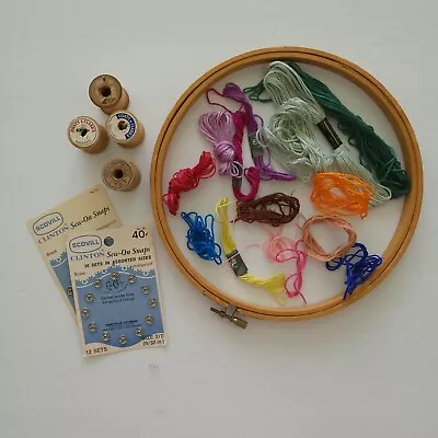 VTG Sewing/Embroidery (ThreadHoop)/Snaps-Includes 1 Corticelli Wooden Spool • $14.49