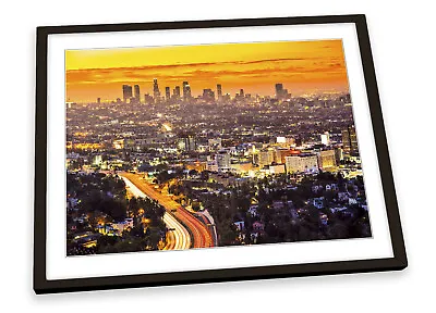 £29.99 • Buy Los Angeles Sunset City Orange FRAMED ART PRINT Picture Poster Artwork