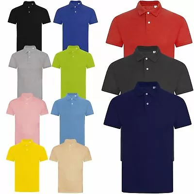 £6.99 • Buy Mens Polo Shirt T Shirts Tee Golf Work Casual Plain Short 100% Cotton Sleeve Top