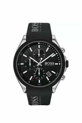 £97.99 • Buy New Authentic Hugo Boss Hb1513716 Velocity Black Silicone Strap Black Dial Watch