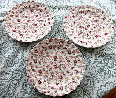 Vintage Lot Of 3 Spode Copeland Rosebud Chintz Dinner Plate 10 1/2” Shabby Chic • $48