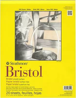 Strathmore 342-11 300 Series Bristol Smooth Pad 11 X14  Tape Bound 20 Sheets • $51.99