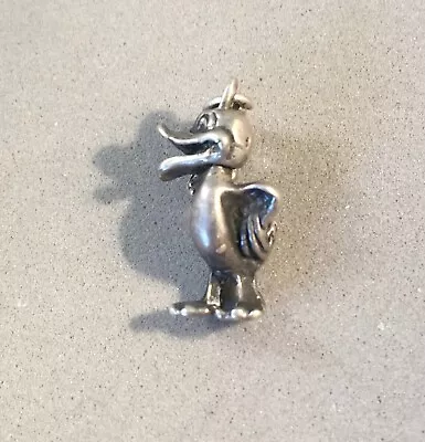 VINTAGE Silver 3-D DUCK Bracelet CHARM Moveable Head Turns Cartoon Estate VS11U • $12