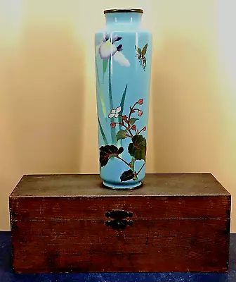 Beautiful Japanese Meiji Wire & Wireless Silver Wire Cloisonne Vase W/ Wasp • $849